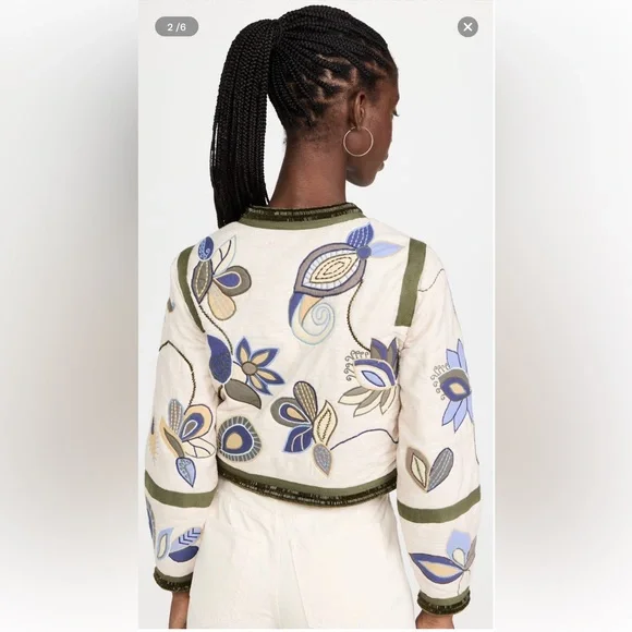 NWT $ 698 Veronica Beard BENICI EMBROIDERED JACKET, Size 8, 100% Silk - Picture 8 of 16